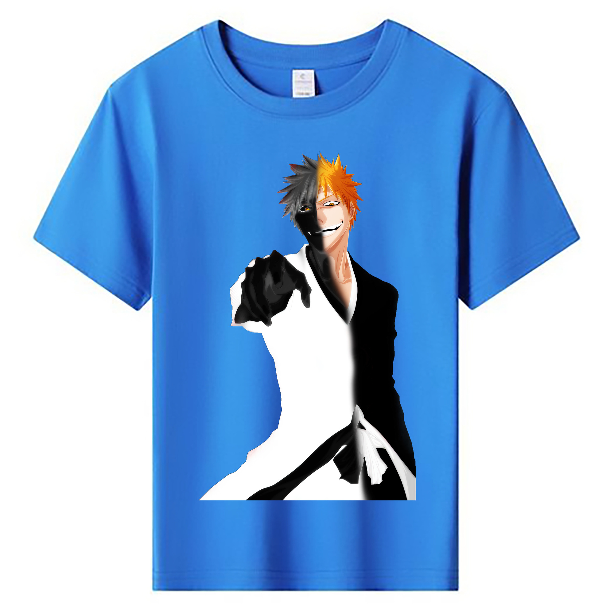 （画像用） ブリーチ 黒崎一護（くろさき いちご）BLEACH Kurosaki Ichigo 綿100％キッズTシャツ（フロントプリント）